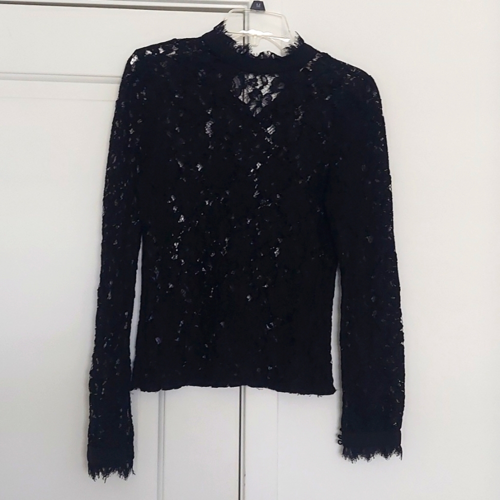 Wayf Black Lace Top Size Small